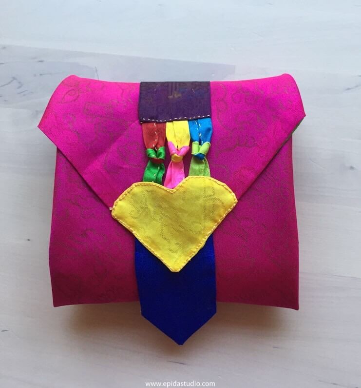 pojagi wrapped with tie in a flap.