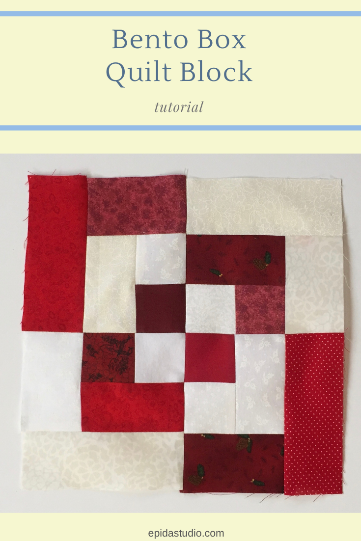 Bento Box quilt block tutorial for the log cabin sampler quilt