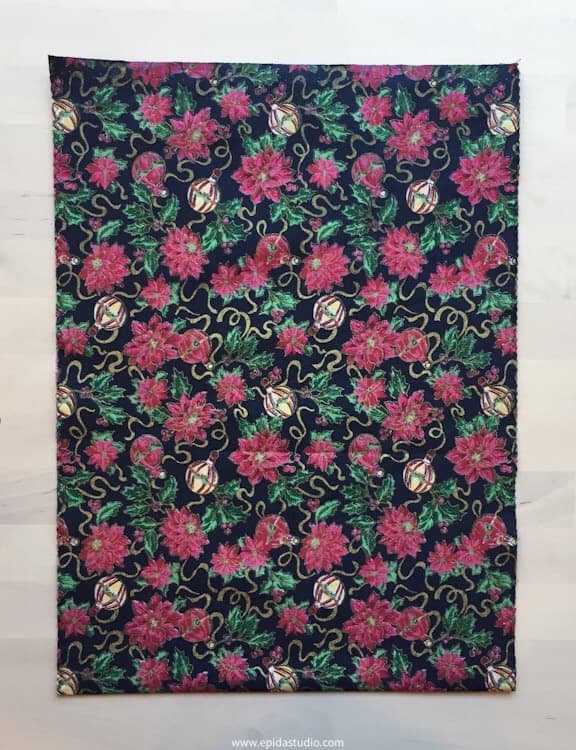 Christmas fabric for making a gift bag.