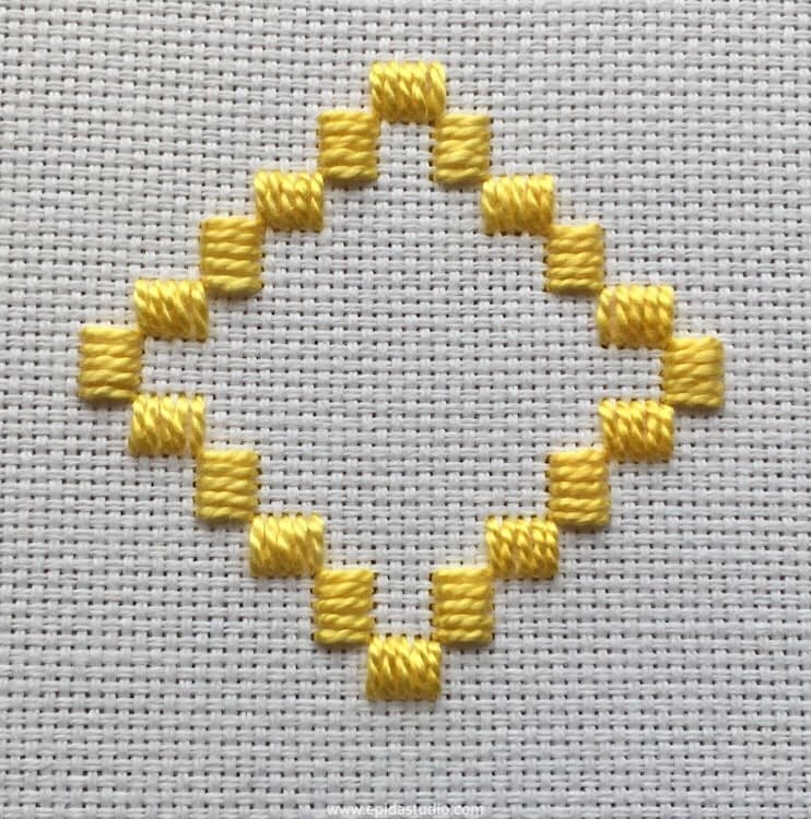 finished diamond of kloster blocks.