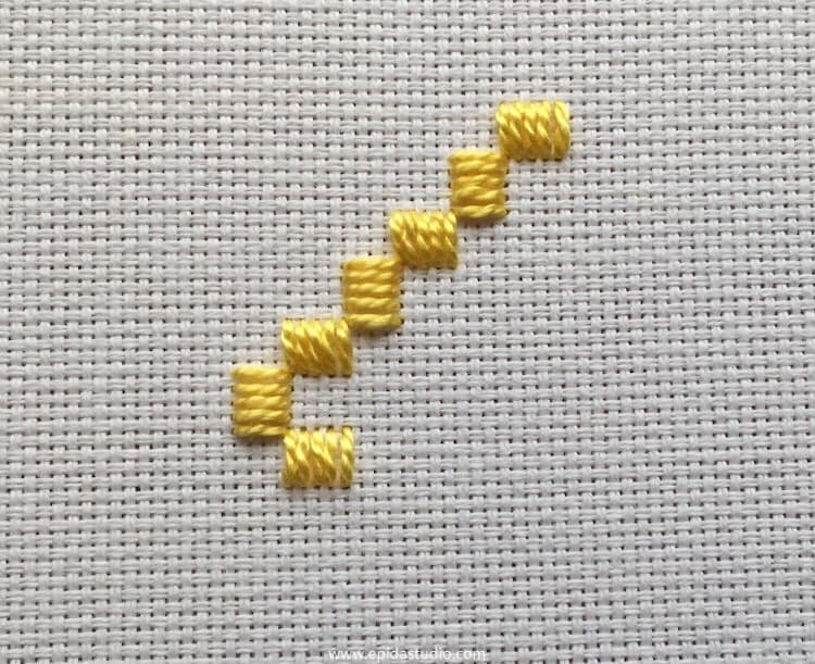 row of kloster block embroidery.