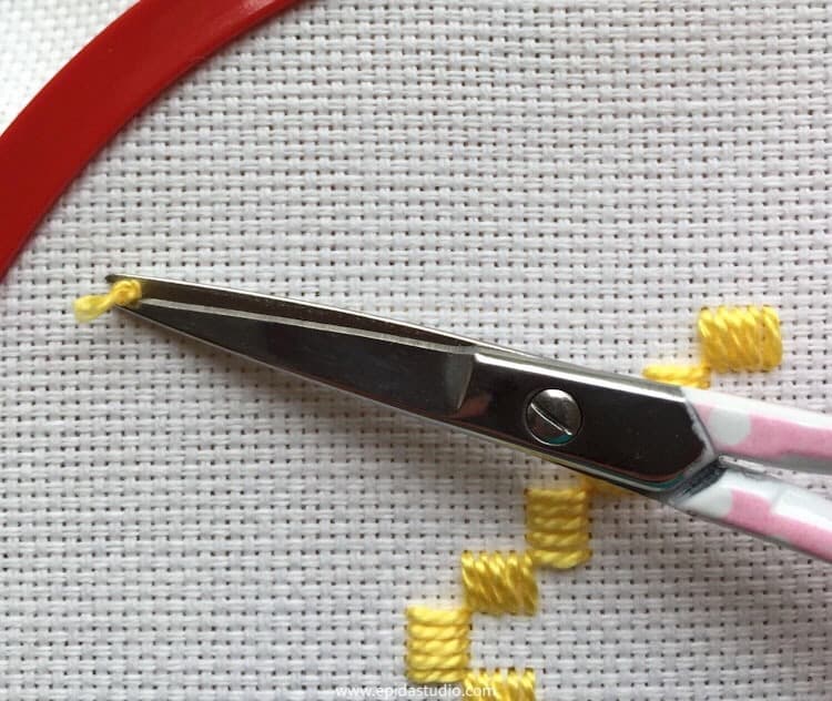 cutting the waste knot.