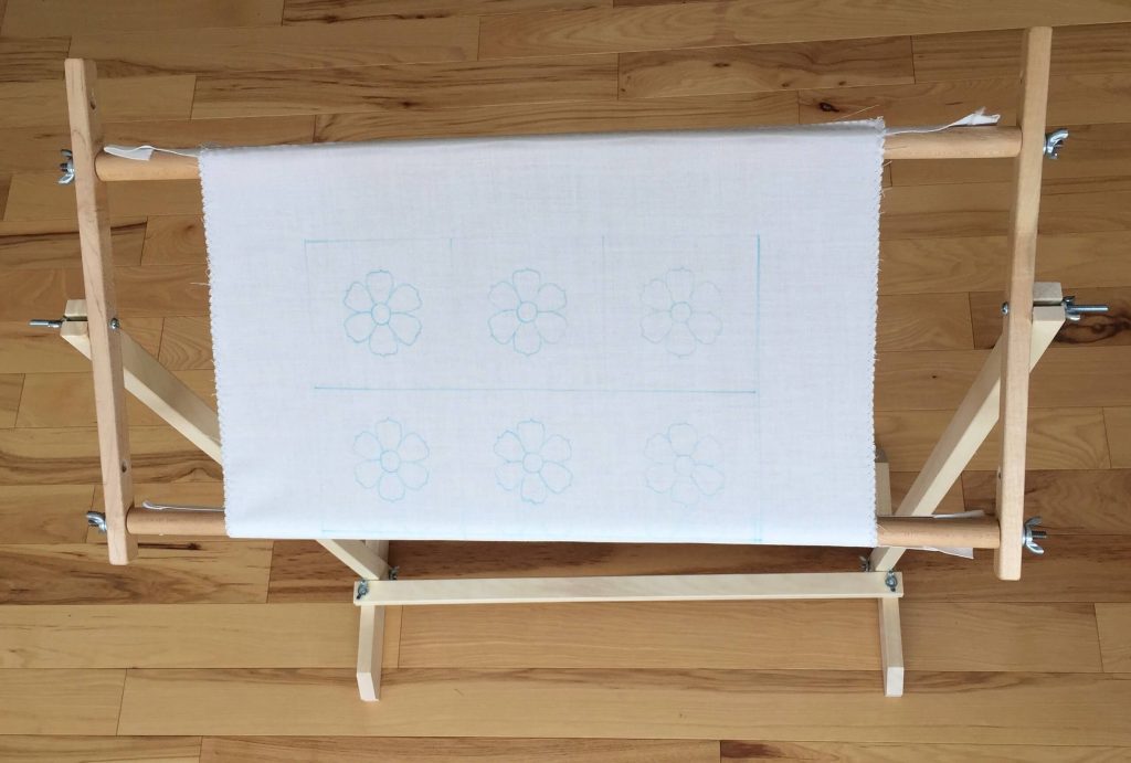embroidery stand with fabric