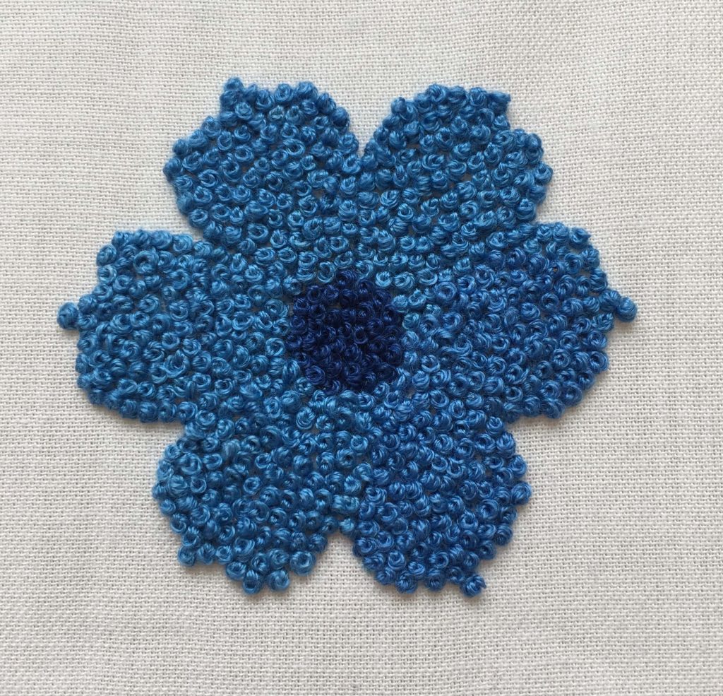 flower embroidered with French knots