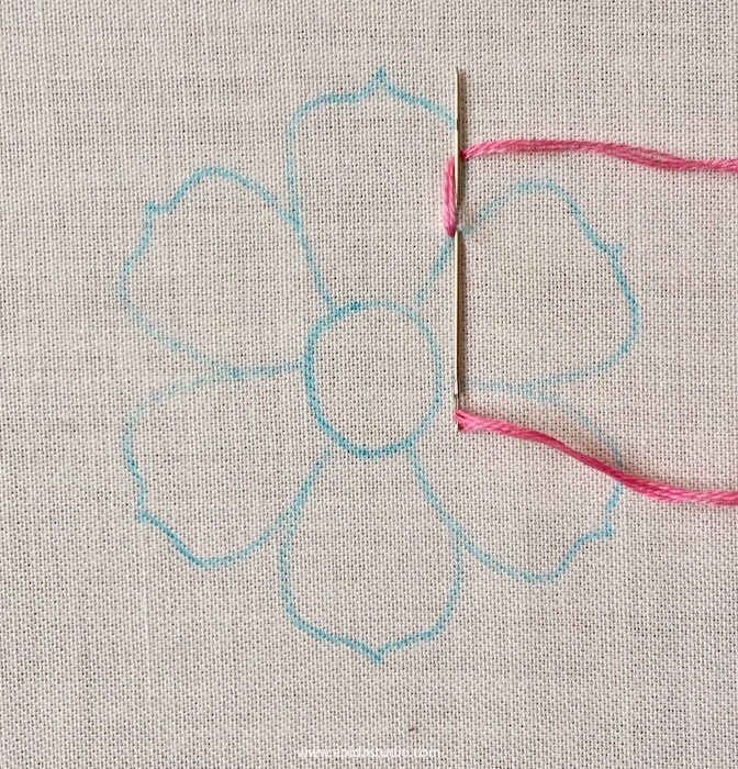 Detached Chain Stitch Embroidered Flowers (embroidery pattern)