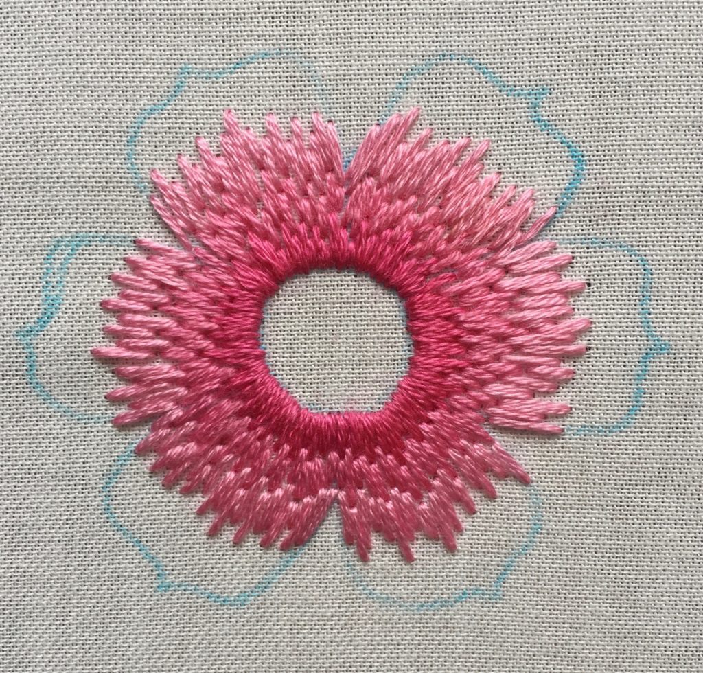 pink flower embroidery