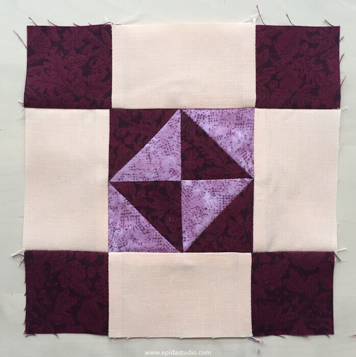 block with cornerstones for a quilt