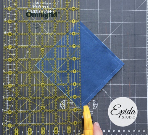 making four half square triangle units at a time quilt tutorial