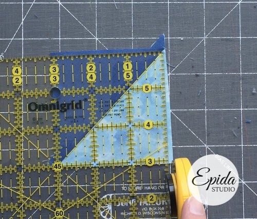 making four half square triangle units at a time quilt tutorial