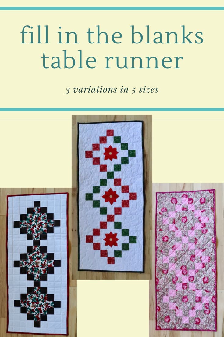 Fill in the Blanks Table Runner Pattern Epida Studio