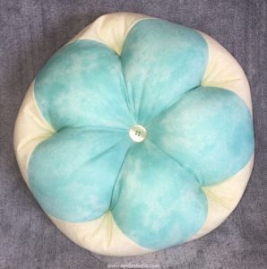 blue flower throw pillow.