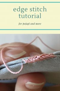 edge stitch with pink thread and title