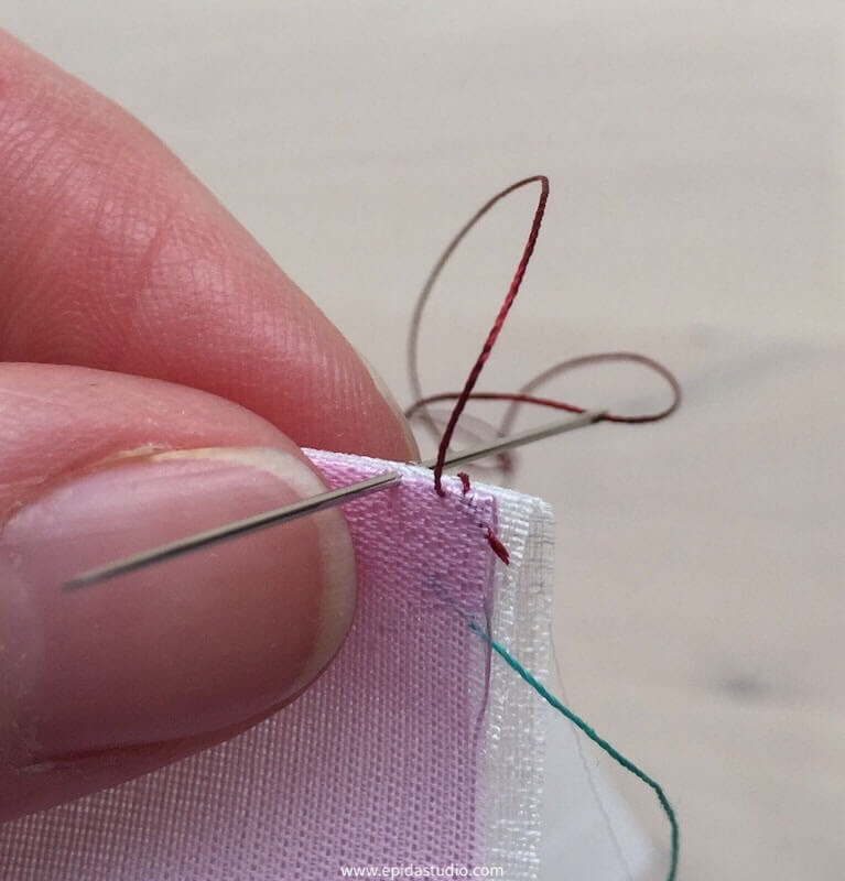 stitching an overcast pojagi seam