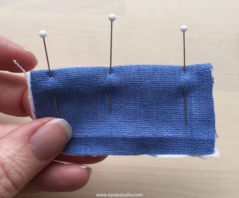 fabric pieces pinned together