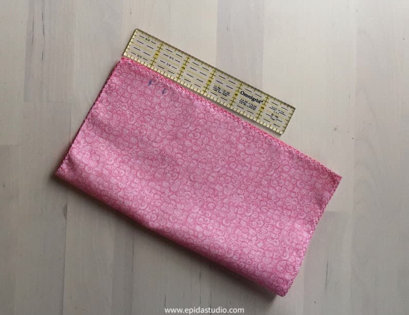 measure the side seam to mark for the drawstring channel.