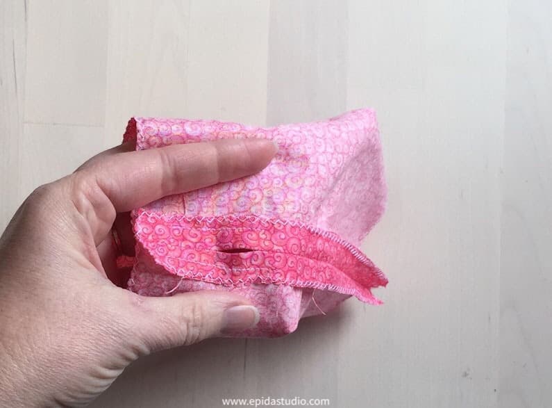 stitching down the seam allowances.