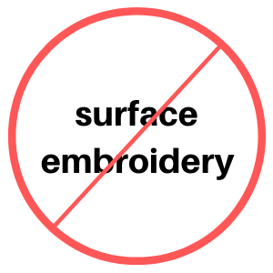 "surface embroidery" with red circle.
