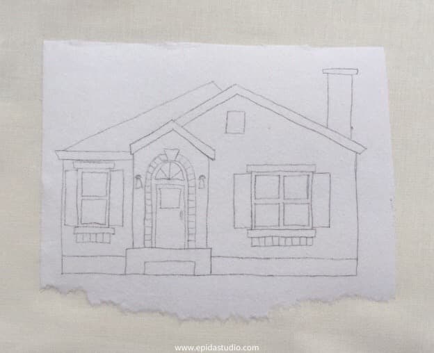 embroidery pattern on water soluble stabilizer.