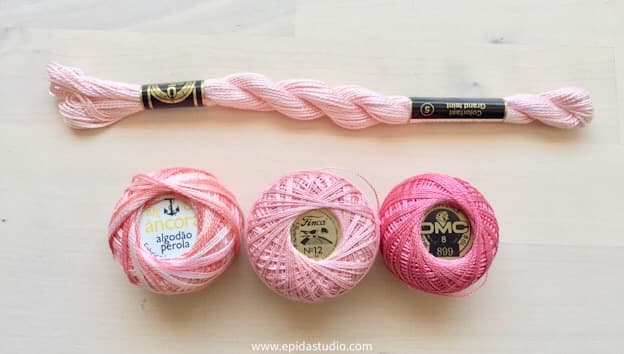 pink perle cotton