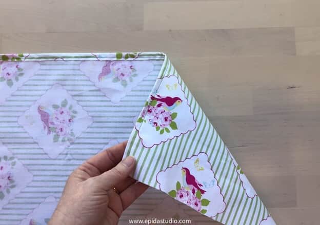hemmed rectangle for the pillow back.