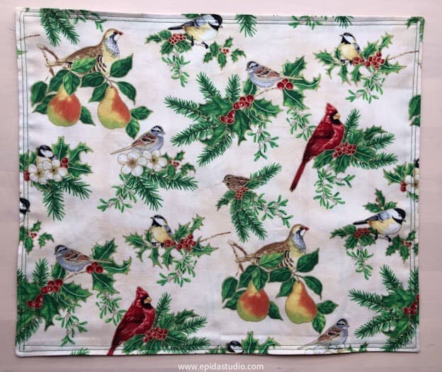 winter side of placemat.