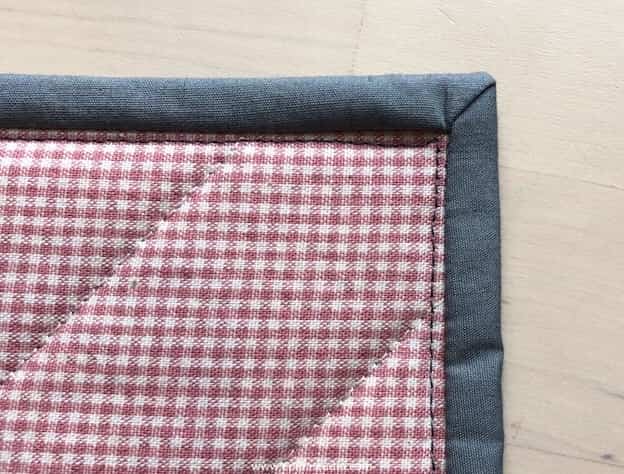 stitching on back of quilt.