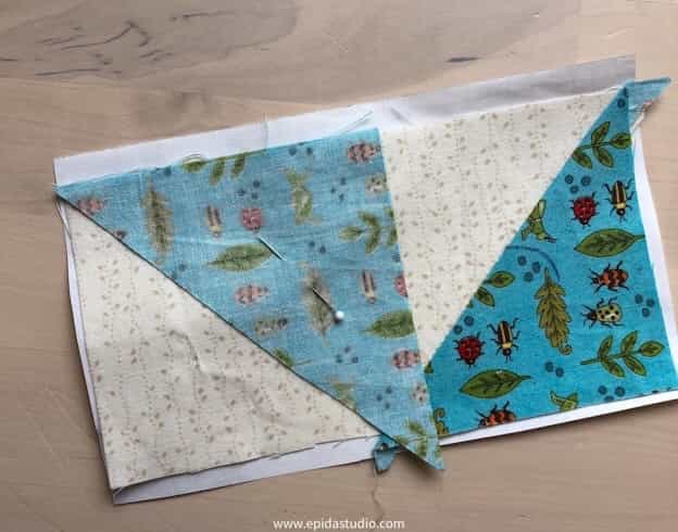 second triangle pinned on.
