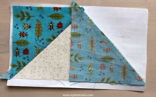 flying geese second seam.