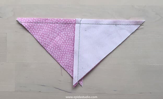 final seam for the quarter square triangle unit.