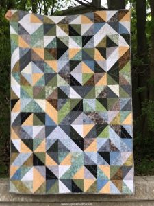 making four half square triangle units at a time quilt tutorial