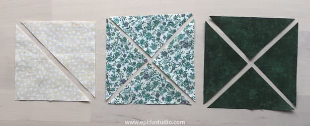 triangles cut for split half square triangles.