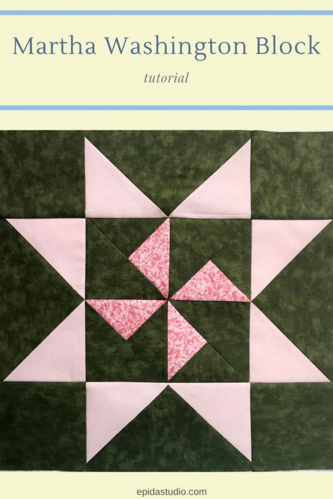 Martha Washington Star quilt block tutorial | Epida Studio