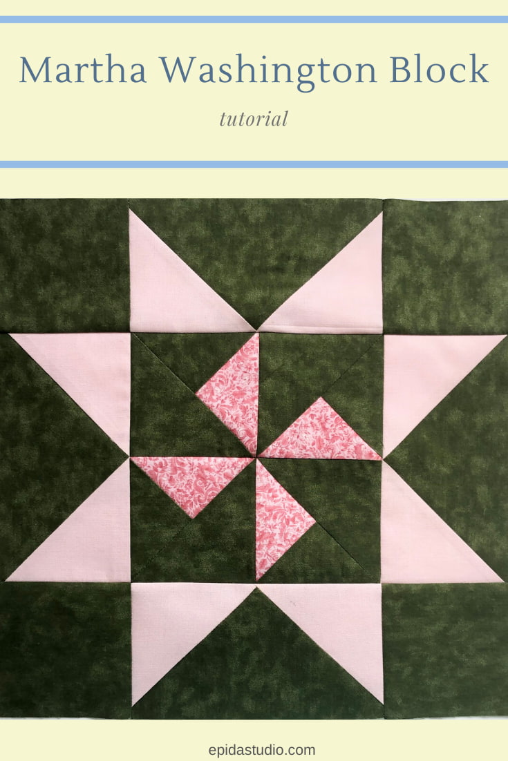 Martha Washington Star quilt block tutorial | Epida Studio