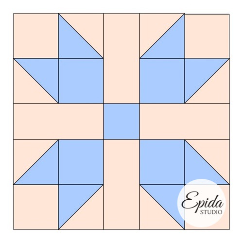Algonquin Charm quilt block tutorial | Epida Studio