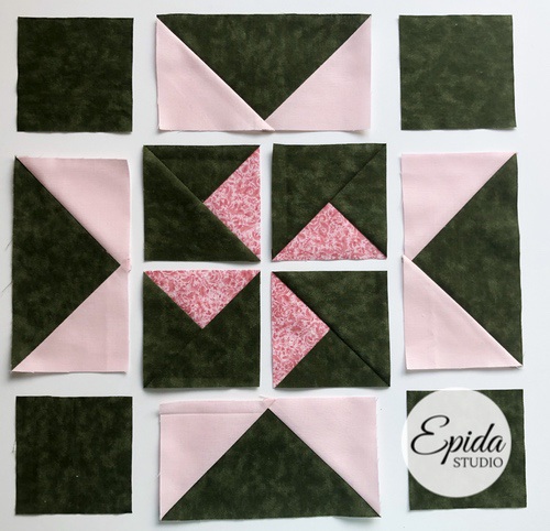 Martha Washington Star quilt block tutorial | Epida Studio