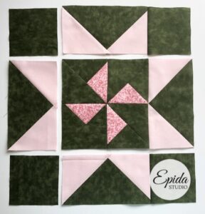 Martha Washington Star quilt block tutorial | Epida Studio