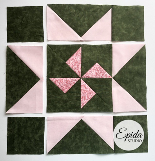 Martha Washington Star quilt block tutorial | Epida Studio