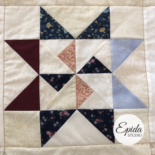 Martha Washington Star quilt block tutorial | Epida Studio