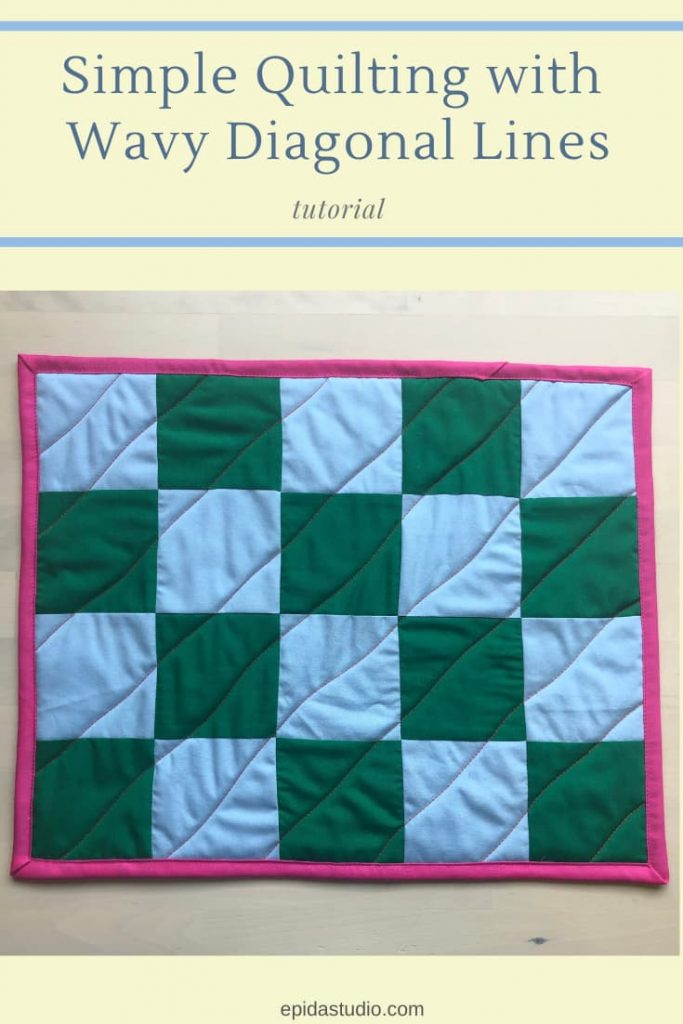 Simple Quilting with Wavy Diagonal Lines Epida Studio