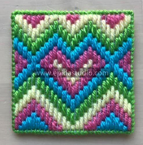 Hearts Bargello Stitching | Epida Studio