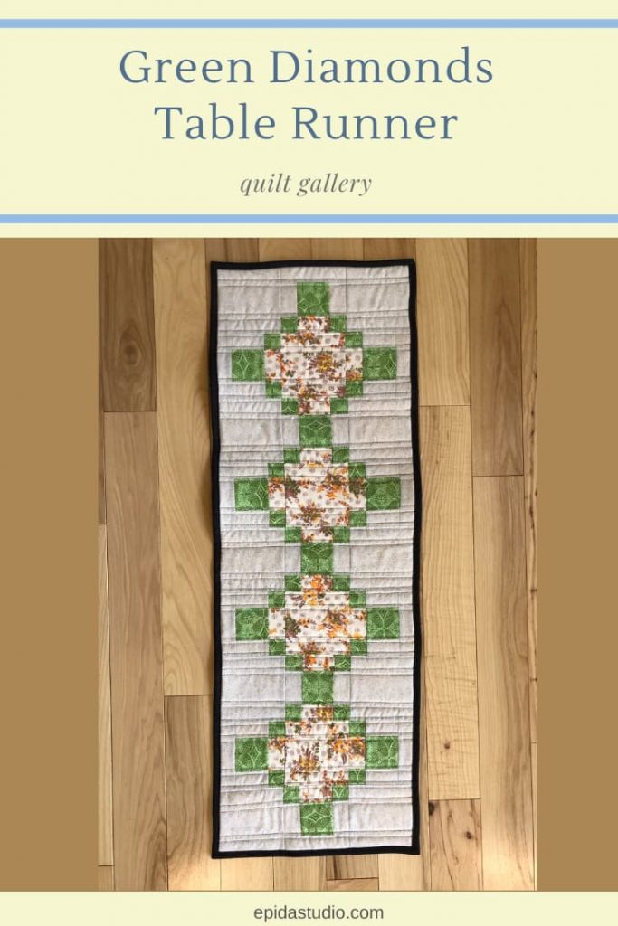 Green Diamonds Table Runner | Epida Studio