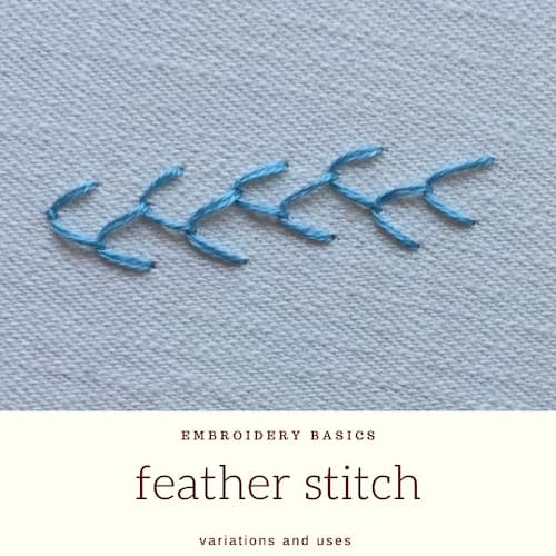 tutorial for feather stitch in freestyle embroidery