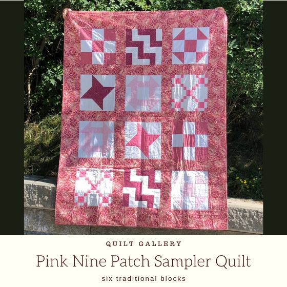 Pink Nine Patch Sampler Quilt | Epida Studio
